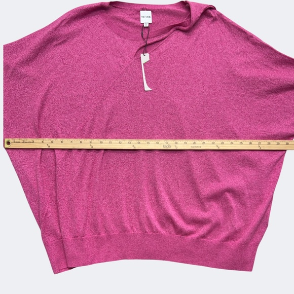 Nic+Zoe Sweater Womens 3X Pink Metaallic Twist Cutout Neck Batwing Pullover Top - Picture 11 of 13